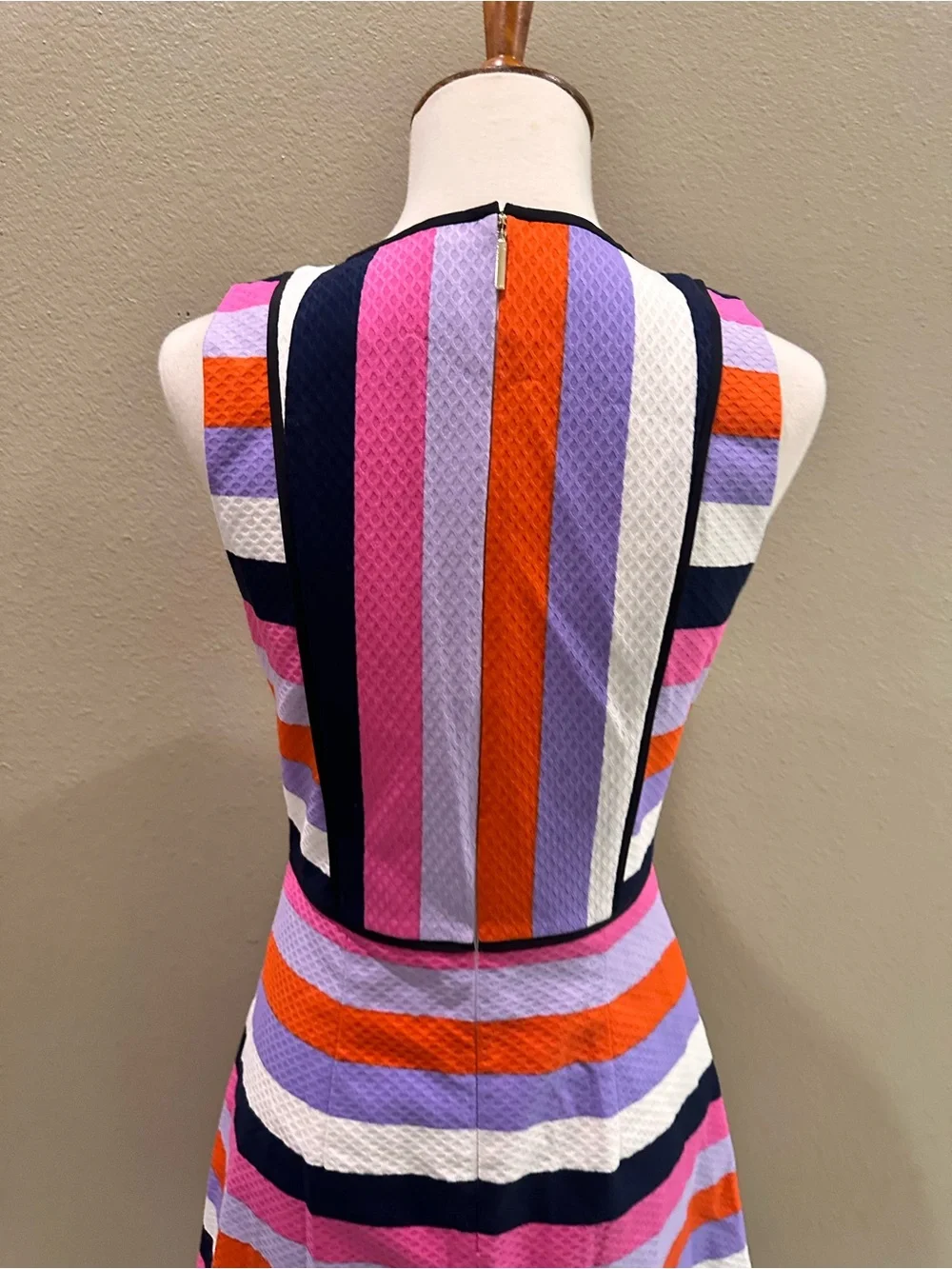 Kate Spade Sunset Stripe Jacquard Dress Striped Sleeveless A-Line Dress Size 0